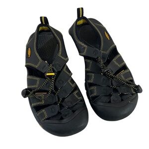 Keen Footwear Fisherman Water Sandals Size 4 Unisex  Black Yellow Outdoor Hiking